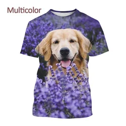 Men Women Fun Casual Short Sleeved New Fashion 3D Labrador Printed T-shirt Hot Sale Pet Dog Animal