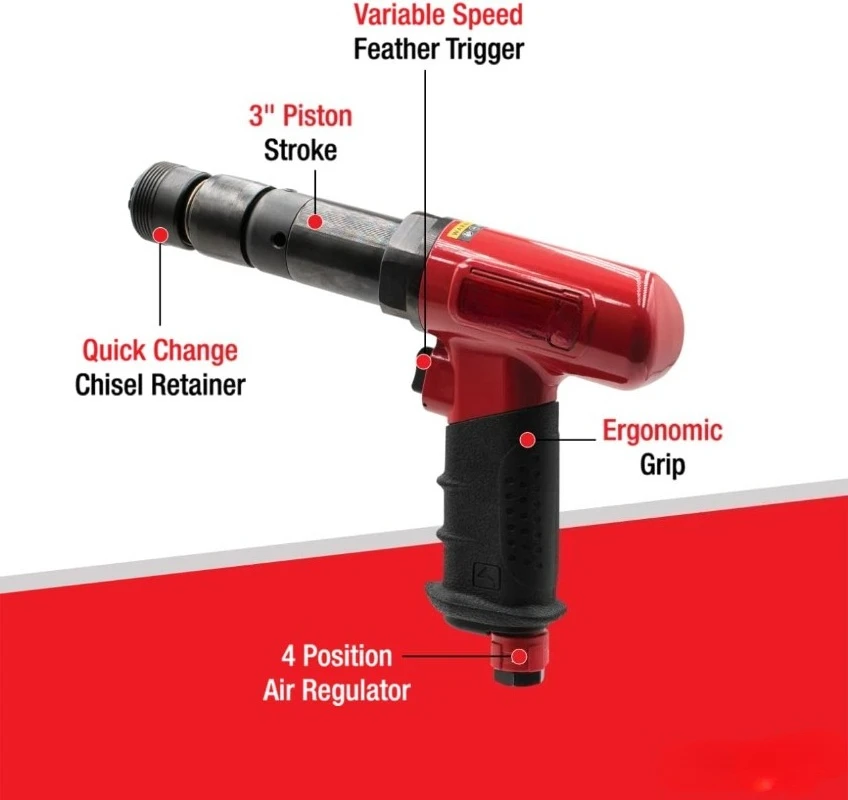 空気圧ツール .401 インチ シャンク スーパーデューティ エア ハンマー、2,500 BPM