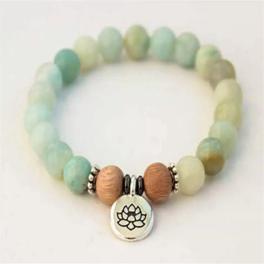 

Браслет из амазонита ручной работы, мужской браслет-манжета на пуговицах, четки Рамадана, женская медитация, праздничный подарок, повседневная одежда