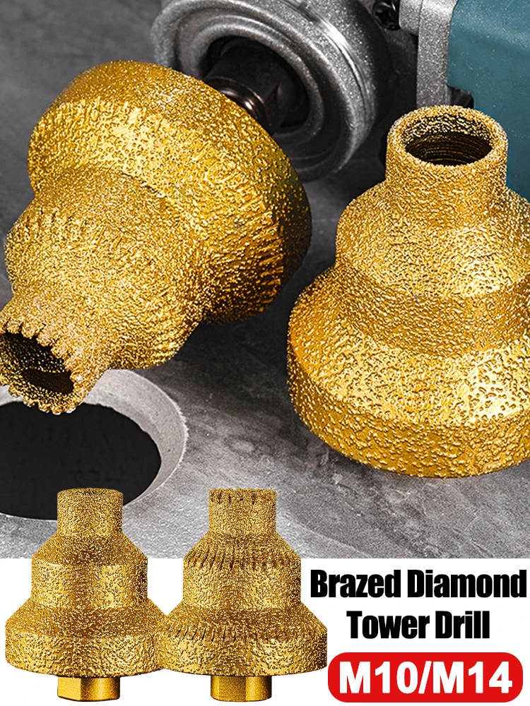 

Step Drill Bit M10 M14 Brazed Diamond Tower Drill Tile Stone Rock Plate Drill Reaming Integrated Bit Diamond Tools For woodwork