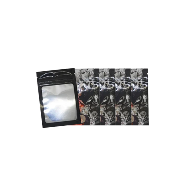 7x10cm Cartoon Geurbestendige Voedsel Opbergzakken Venster Pouch Aluminium Zakjes Mylar Zakken Hersluitbare Waterdichte Plastic Ritssluitingszak