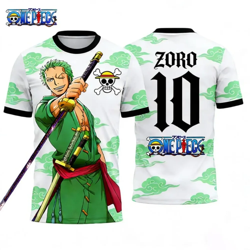 2026 Anime One Piece Graphic Luffy 3D T-Shirt Football Jersey Sports Dry Quickly T-Shirt 3D One Piece Zoro Digital Printing Top