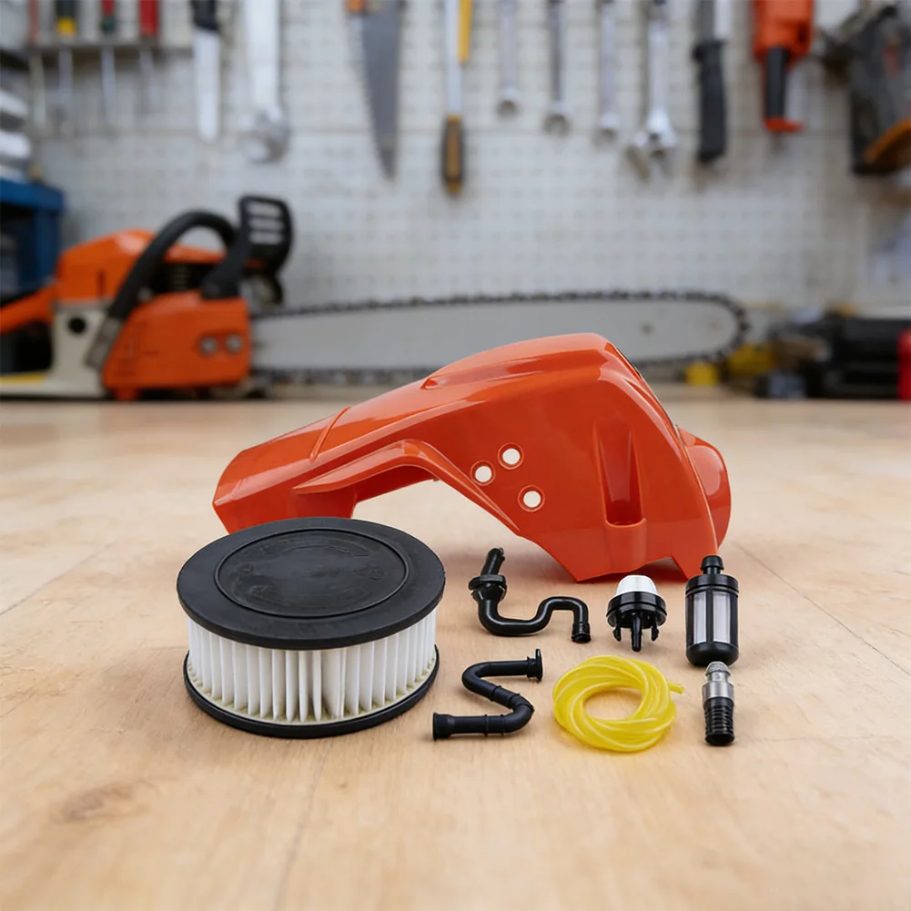 

Комплект верхней крышки цилиндра для бензопилы MS251: включает воздушный, топливный и масляный фильтры, топливный шланг, масляный шланг, груша (фильтр-масленка)