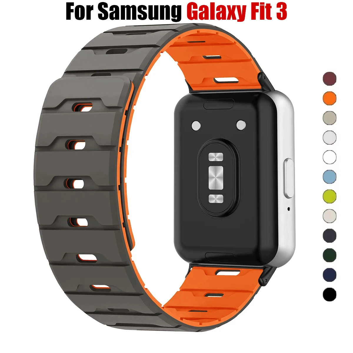 Magnetisches Silikonarmband für Samsung Galaxy Watch Fit 3 Band Sportarmband Zubehör für Galaxy Watch Fit3 Austauschbares Armband