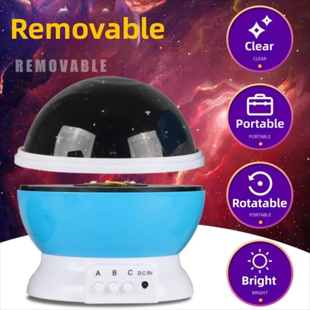 Rotating Star Projector Light Colorful Interchangeable Slides Galaxy LED Projector Mini High-definition Night Light Bedroom