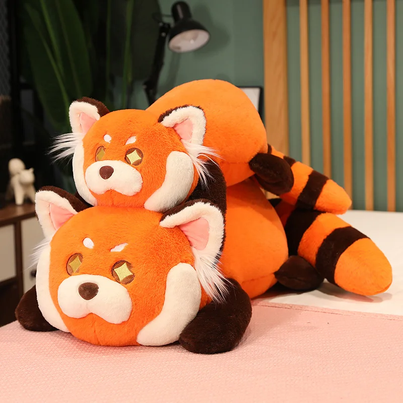 

10/50/80/110cm Red Fluffy Panda Plush Pillow Toy Cute Stuffed Animals Pandas Plushies Throw Sleeping Pillow Cushion Soft Toys