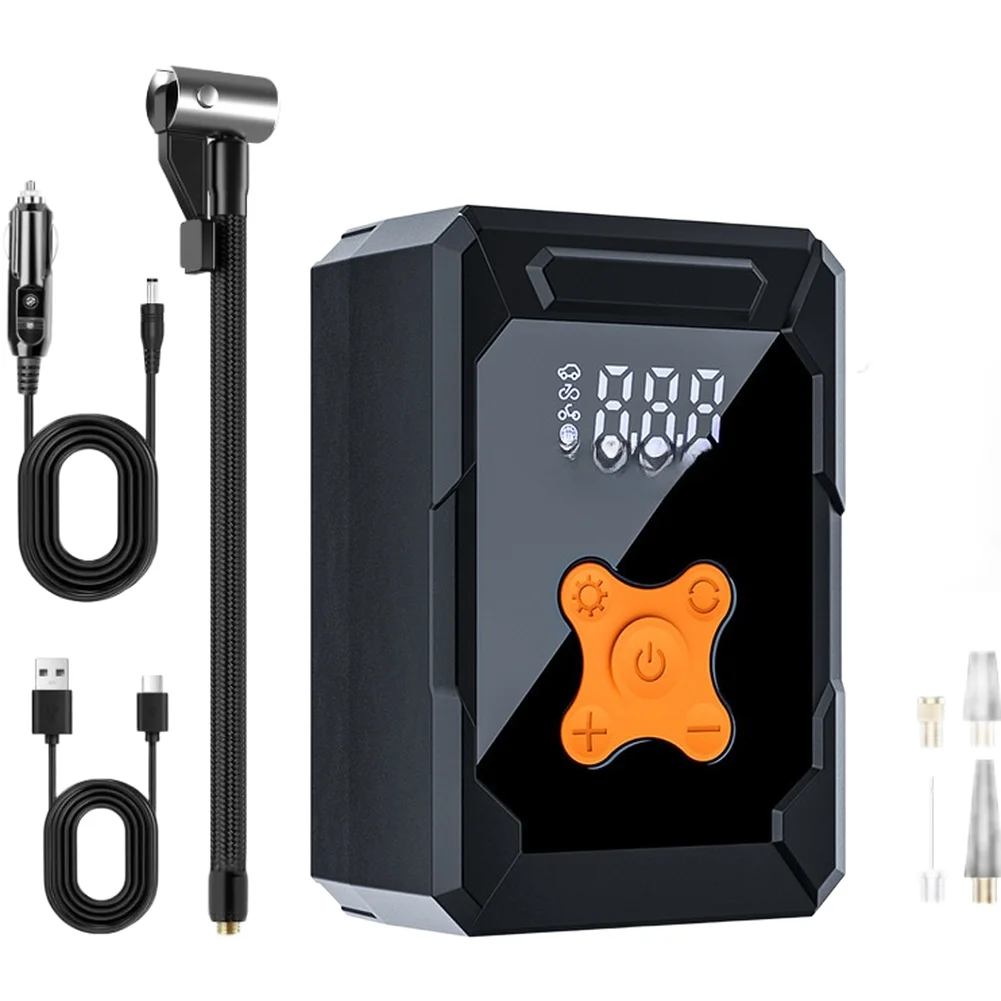 Car Tire Inflator Wireless Portable Digital Air Compressor with LED Light USB and Automatic Stop at Target Pressure
