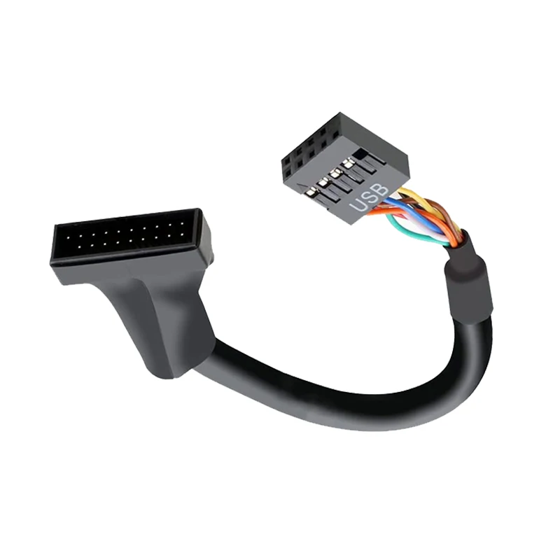 USB 3.0 to USB 2.0 Motherboard Adapter Cable 19-Pin to 9-Pin Header Converter Cord for Desktop Front Panel (Supports 480Mbps)​