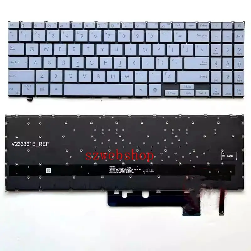 

New Laptop For ASUS Vivobook S15 Pro15 S5506M M5506U S5507Q US keyboard backlit Silver