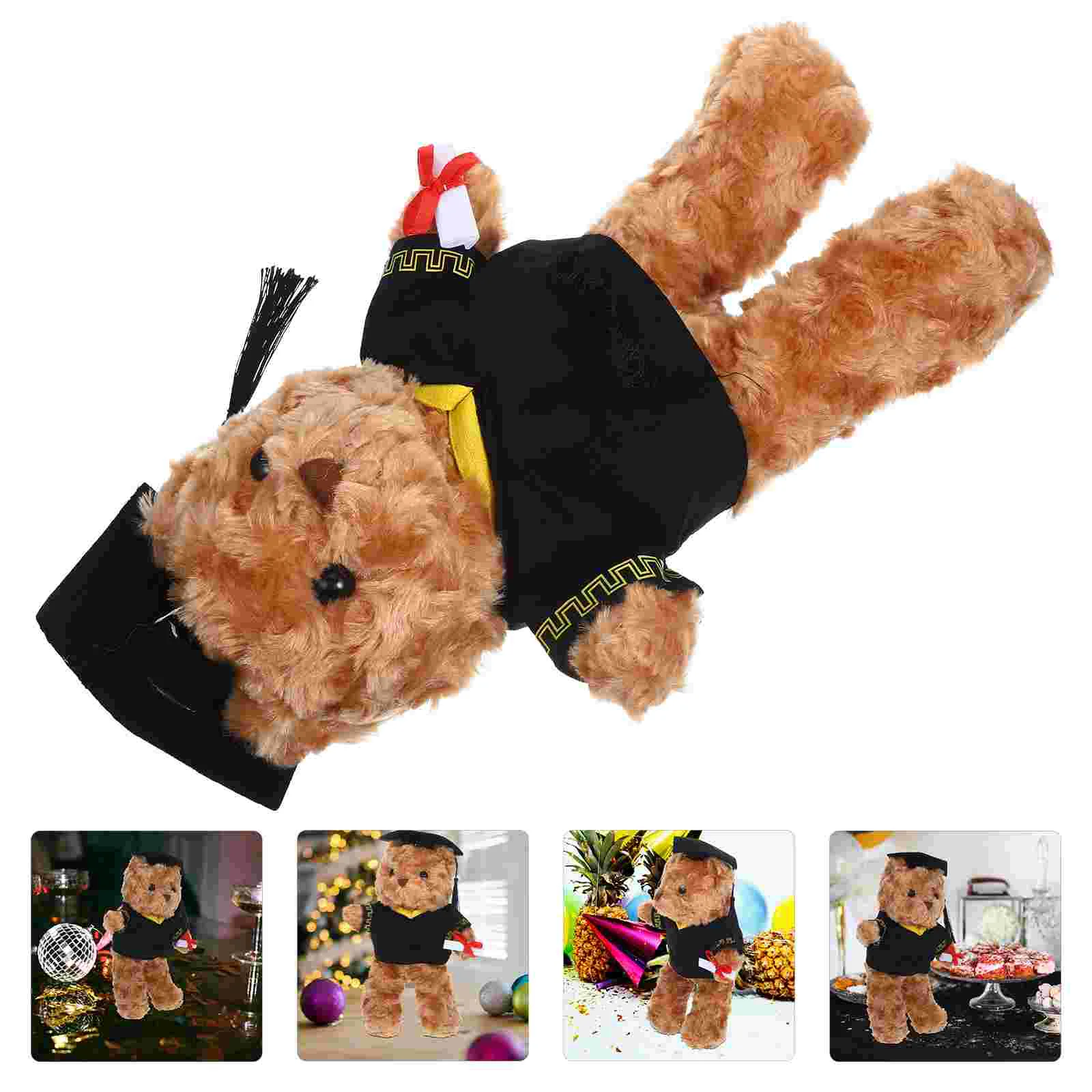 Stuffed Bear Adorable Graduation Season Bear with Doctoral Hat Plush Graduation Bear Stuffed Plush Graduation Bear