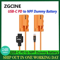 ZGCINE USB-C/D-Tap PD to BMPCC DC Power Cable LPE6/FZ-100/NPF Dummy Battery Cable LM-P4 Lemo 2Pin Male to 4 Dtap Port Adapter