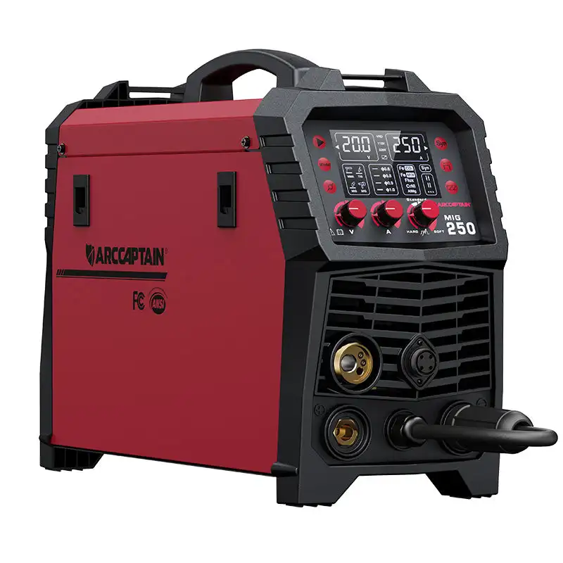MIG250 110V/220V MIG/ less MIG/Stick/Lift TIG Welder with Spool   6-in-1 MIG Welding Machine