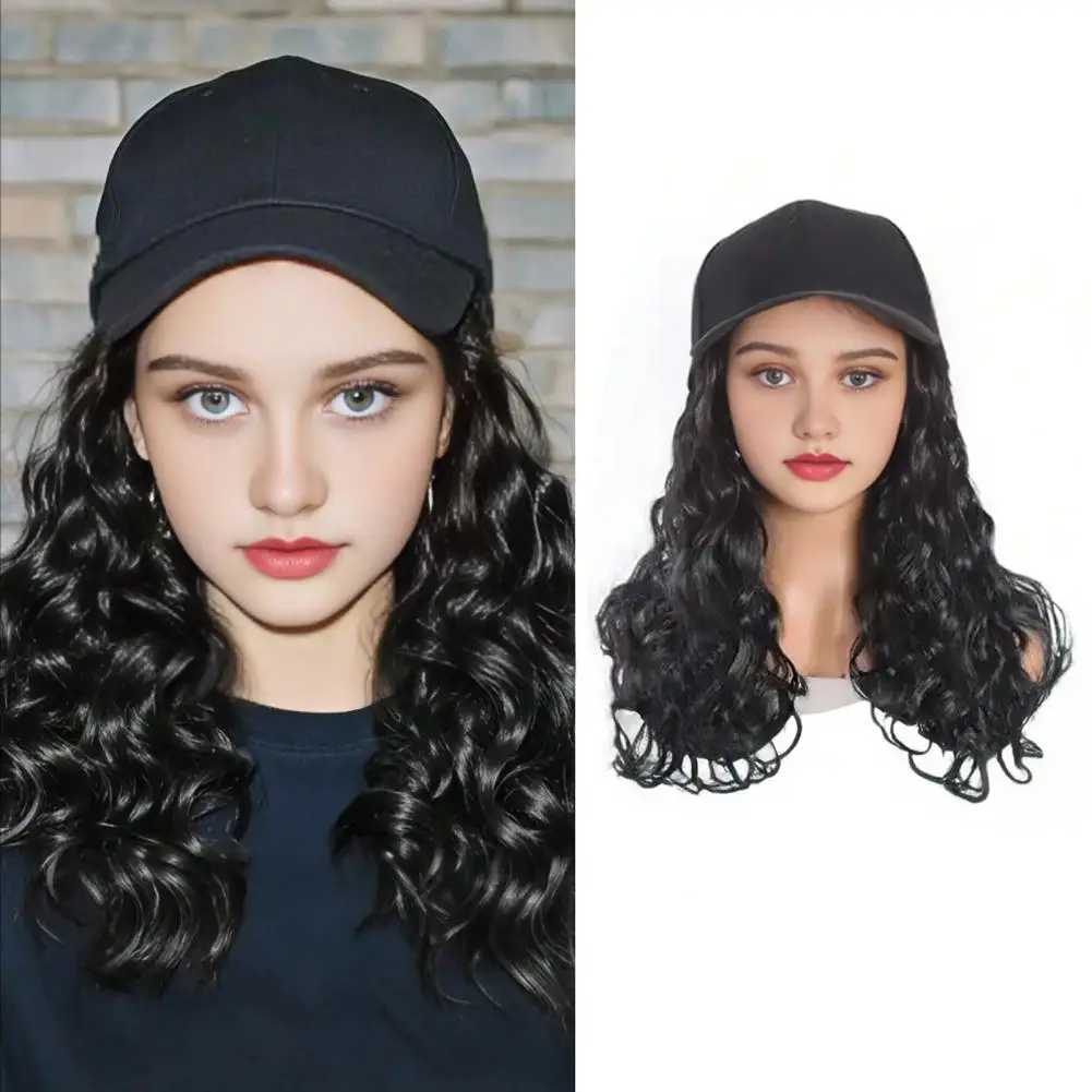 Cap-style Wig Ladies Hat Wig Women’s Adjustable Baseball Cap with Synthetic Short Straight Bob Wig Heat Resistant Hair