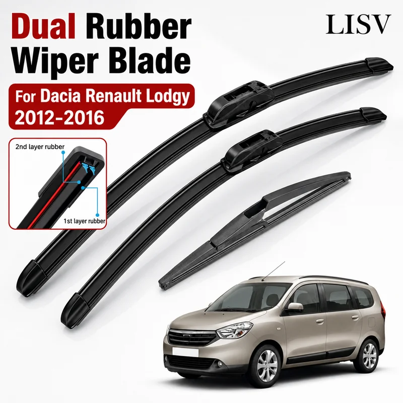 Scheibenwischerblätter-Set für vorne und hinten für Dacia für Renault Lodgy 2012-2016 Windschutzscheibe Fenster 22"+16"+11"