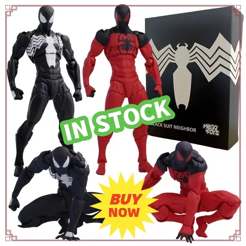 

2026 В наличии Mess Toy Алый Паук Каин Паркер Фигурка - Черный и Красный Симбиот Человека-Паука Аниме Коллекционная Подарочная Игрушка
