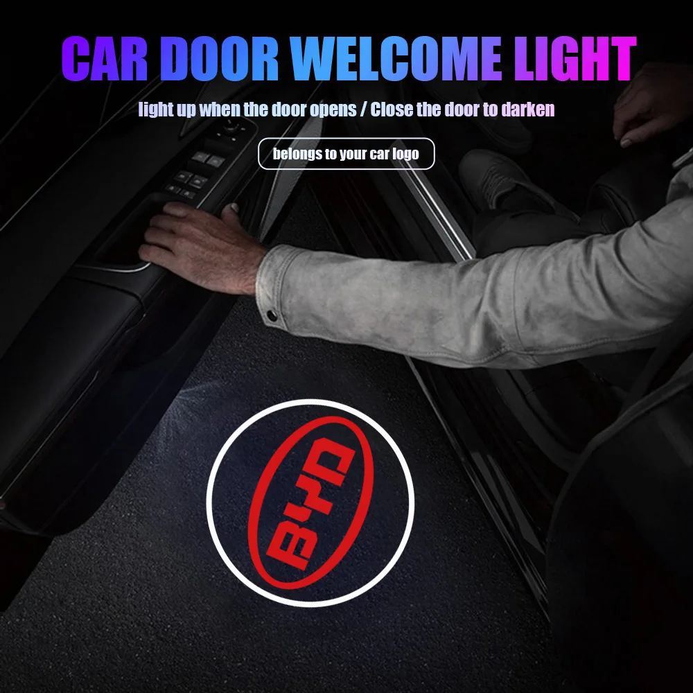 1/2 قطعة ل BYD F3 I3 F0 F6 S6 S8 E5 E6 G3 G6 L3 S7 M6 تانغ سونغ تشينغ سيارة HD العارض ضوء الباب اللاسلكية المغناطيسي ترحيب مصباح #3