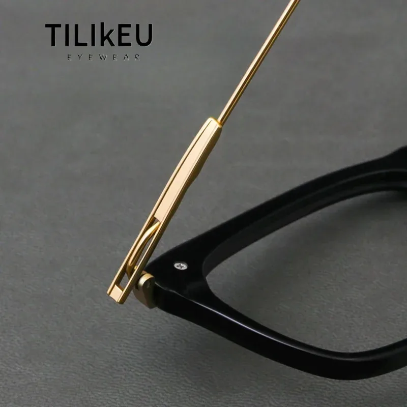 

Винтажные оправы для очков ручной работы из ацетата и титана для мужчин, дизайнерские квадратные очки с большим лицом, оправа для очков по рецепту для близорукости