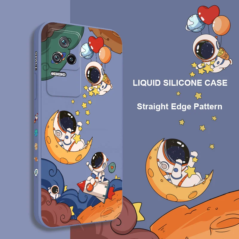 

Star Astronaut Phone Case For Xiaomi Poco M5S F5 X5 M5 F4 X4 M4 F3 X3 M3 F2 X2 Pro 4G 5G GT Liquid Silica Cover