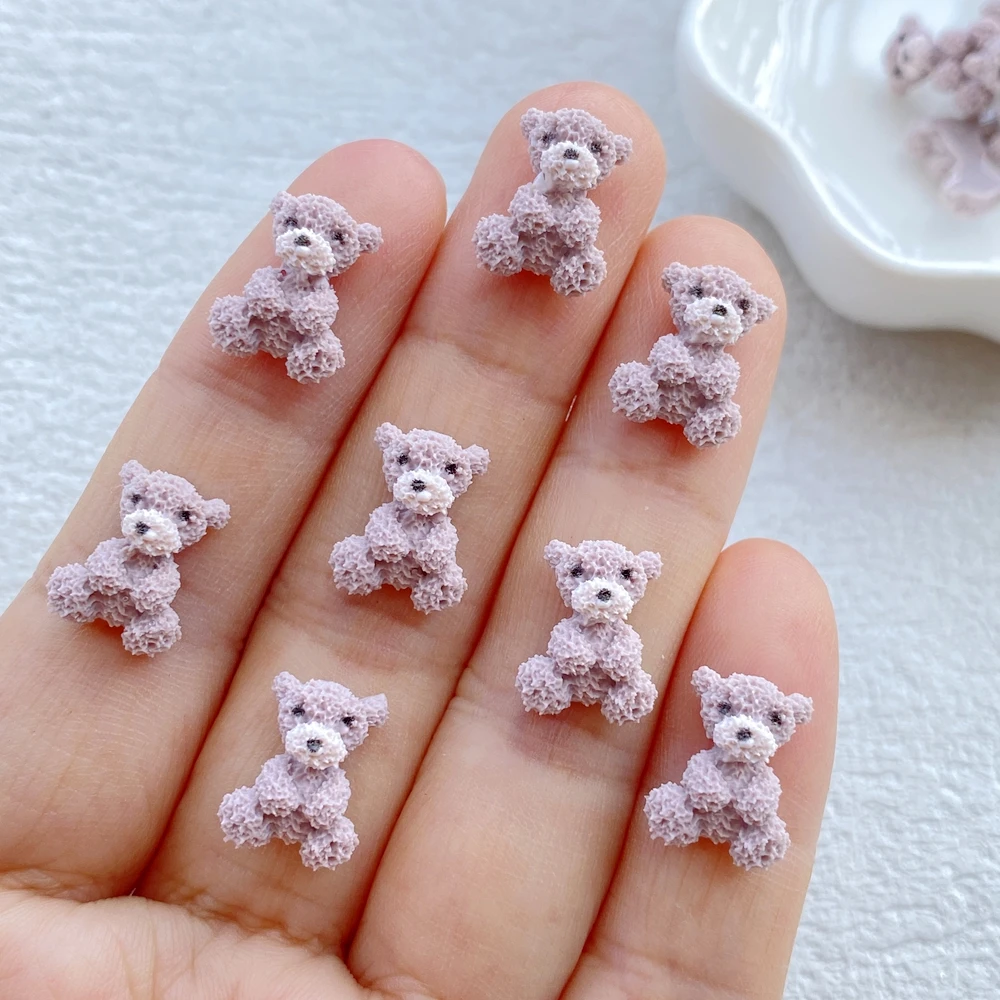 50 Stück niedliche Mini-Cartoon-Tierfiguren aus weichem Gummi, Teddybär, Kunstnägel, flache Rückseite, DIY, Scrapbook-Deko, Schmuck, Bastelzubehör – Detail 7