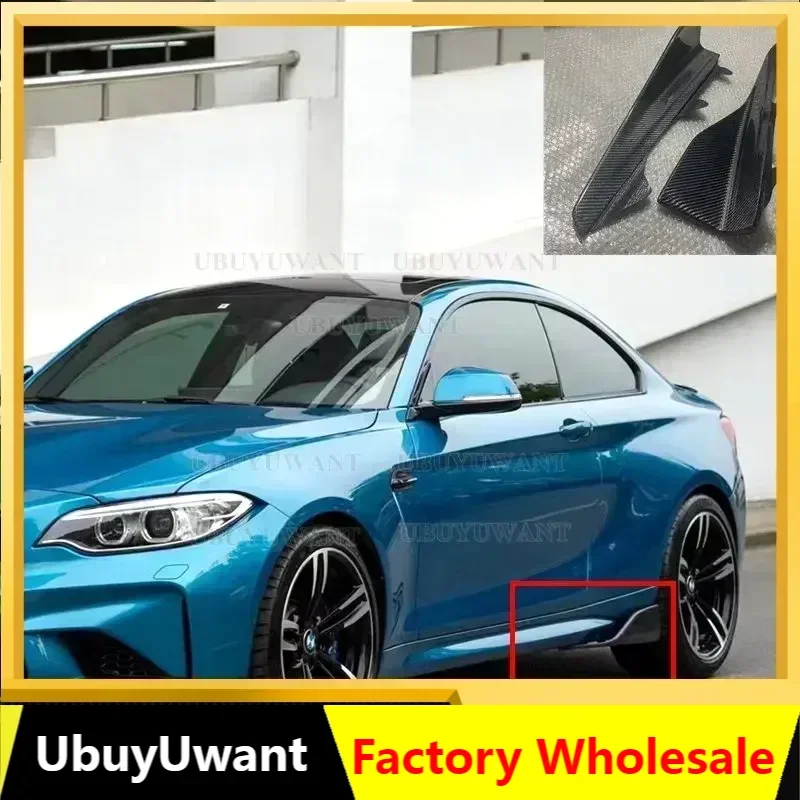 

Универсальные боковые юбки из углеродного волокна для BMW F22 M2 M3 M4 F87 E90 E92 E60 M5 F10 G30 F23 F32 F36 F82 F30 M6, крыло из настоящего углеродного волокна