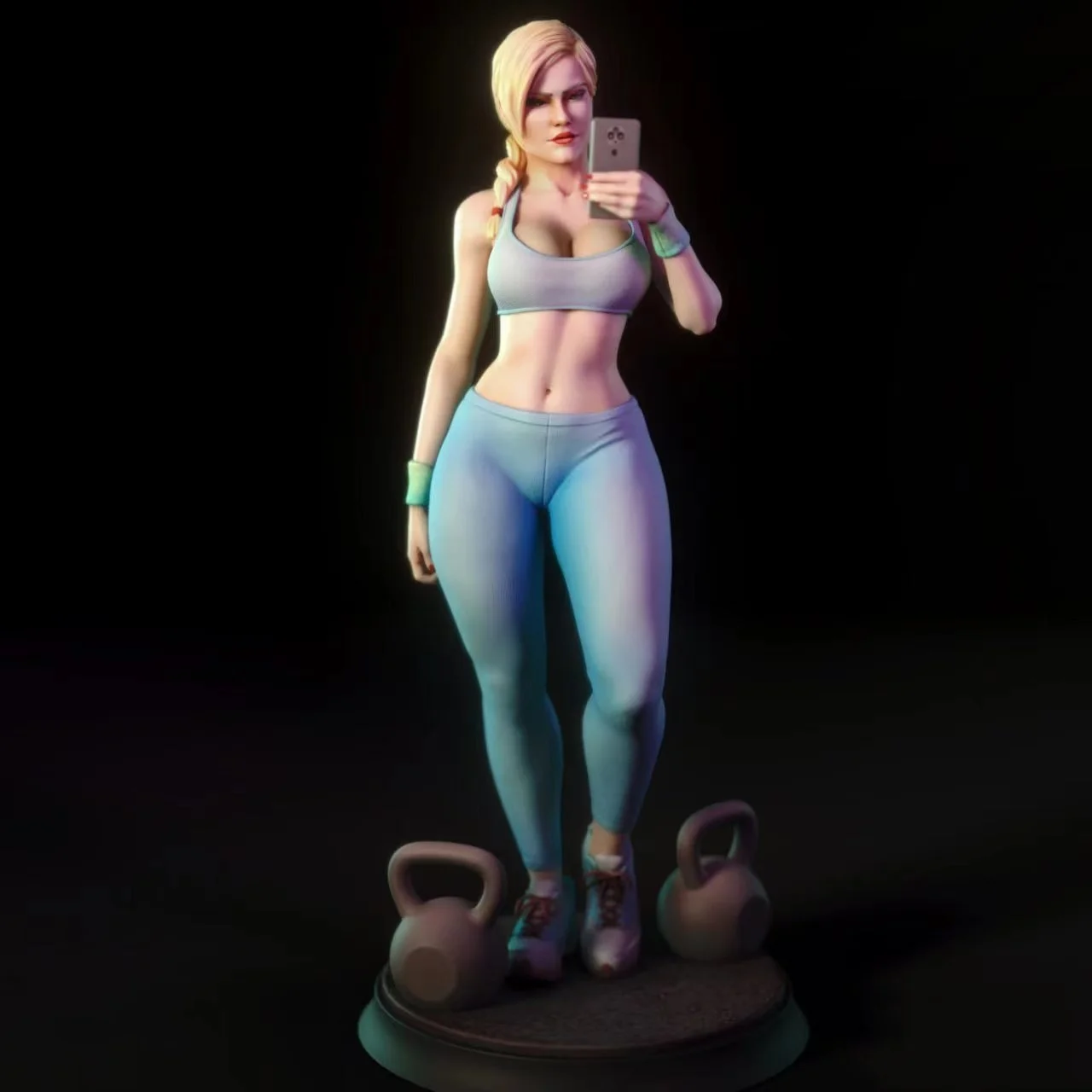 

1/24 Scale Resin Figure Assemble Model Kit Fitness Girl with Handheld Phone Nsfw Two versions Unassembled and Unpainted 3D Toy