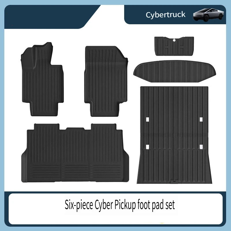 

For Tesla Cybertruck Waterproof Floor Liners Trunk Cargo Mats Footpads Interior TPE All Weather Protection Floor Mats