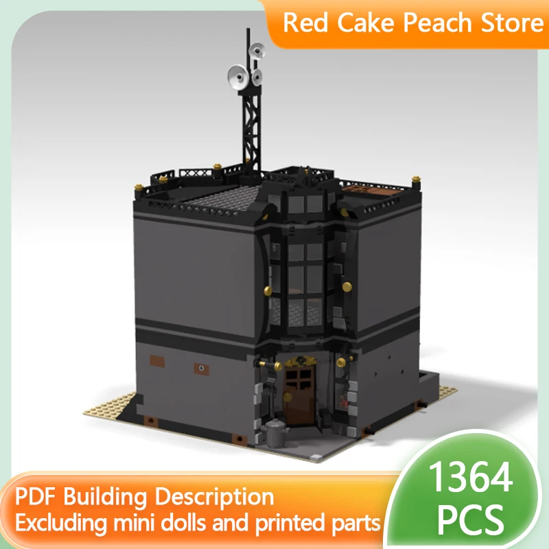 Модель City Street View MOC, строительные кирпичи, черный двухэтажный бар, модульная технология, детские праздничные подарки, сборка игрушек, костюм