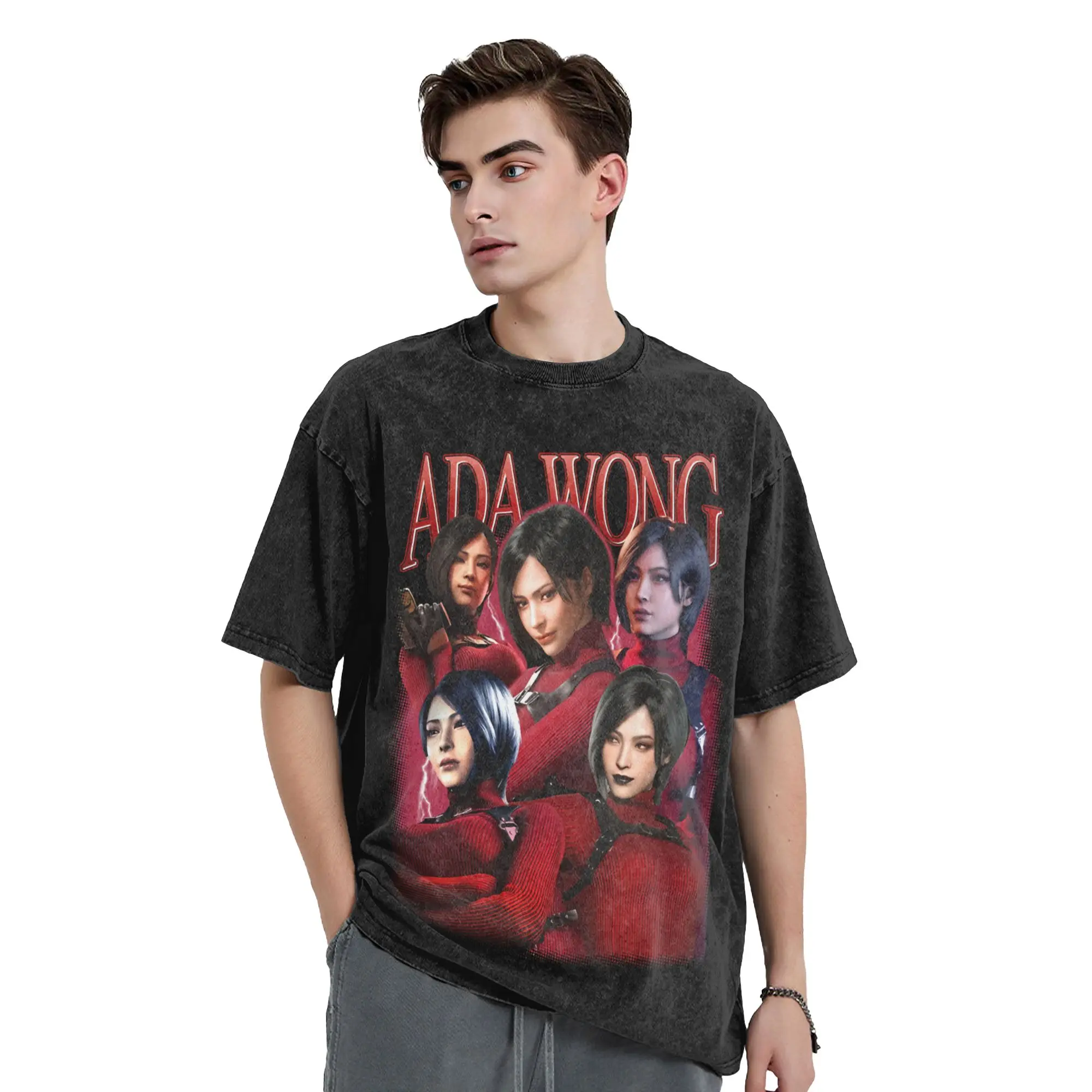 Residence Evil Ada Wong T-Shirt Beach  Streetwear T Shirts Cotton Hip Hop Tee Shirt For Male Short Sleeve Design Tees