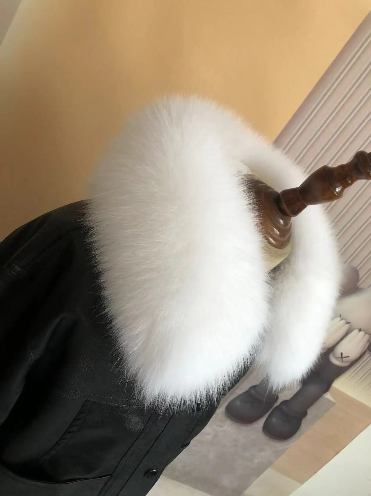 リアルフォックスファーカラー キルティングダウンコート スクエアカラー ターンダウンカラー ユニセックス 大きいサイズ ファーカラー ラクーンファー メンズスタイル