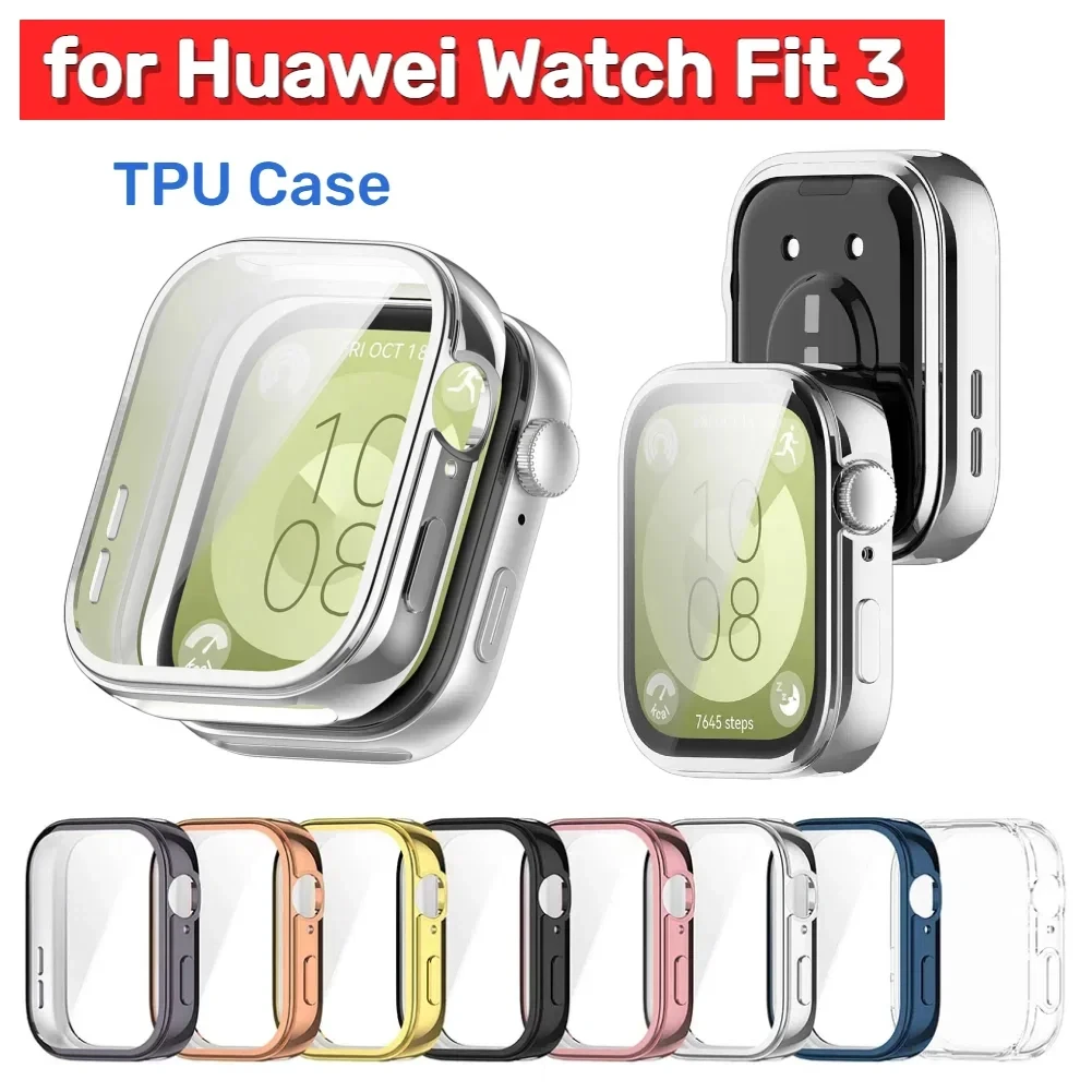 Screen Protector Cases for Huawei Watch Fit3,TPU Anti-Scratch Protective Bumper Cover Shell for Huawei Watch Fit3 Accessories