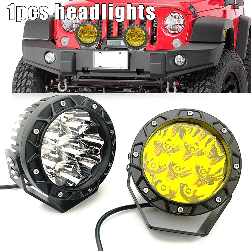 

1pcs 5 Inch LED Headlight DRL Beam Wrangler 50W 5000LM For Niva Motorcycle Lada Offroad 4x4 Modified Front Bumper Headlights LED