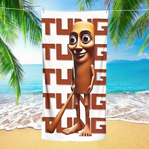Imagen 2 del producto Meme divertido italiano Tungtung Sahur diseño patrón toalla de natación verano playa Camping piscina artículos esenciales de viaje