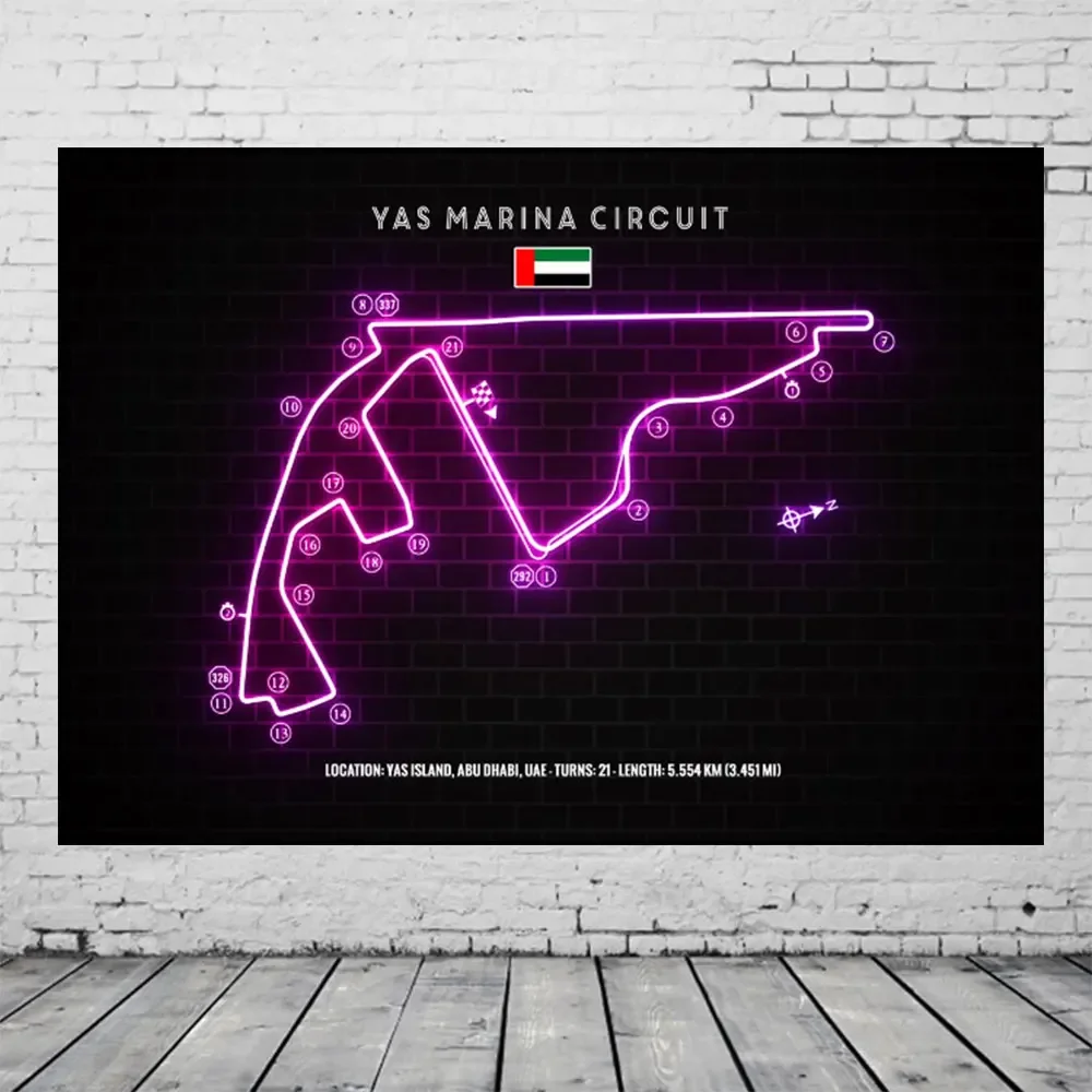 2024 New F1 Speedway Posters and Prints Baku City Circuit Miami Canvas Painting Wall Art Racing Pictures  Room Home Decor