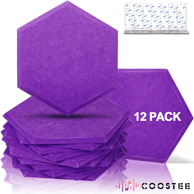Painel Acústico de Isolamento do Teto Home Studio Sound Absorbing Wall Stickers Ktv Acoustic Stickers Vedação da Porta 12 Pcs