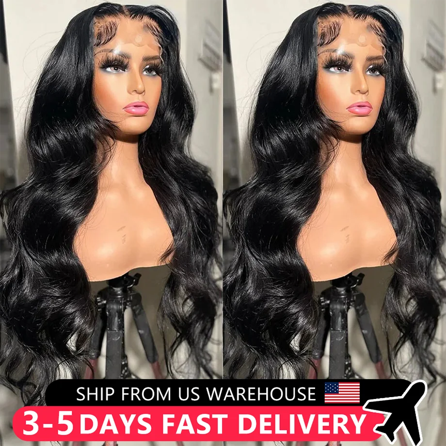 13x4 Body Wave Lace Front 100% Human Hair Wig 180% Indian Remy 13x6 Transparent Lace Frontal Wig Lace Closure Wig For Women