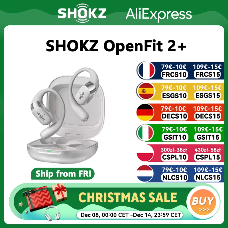 ?SHOKZ?SHOKZ OpenFit 2 + T921 Écouteurs gratuits Dolby Audio Compatible 48 heures IP55 Résistance à l'eau USB-C T921 ?SHOKZ?SHOKZ OpenFit 2 + T921 Écouteurs gratuits Dolby Audio Compatible 48 heures IP55 Résistance à l'eau USB-C T921