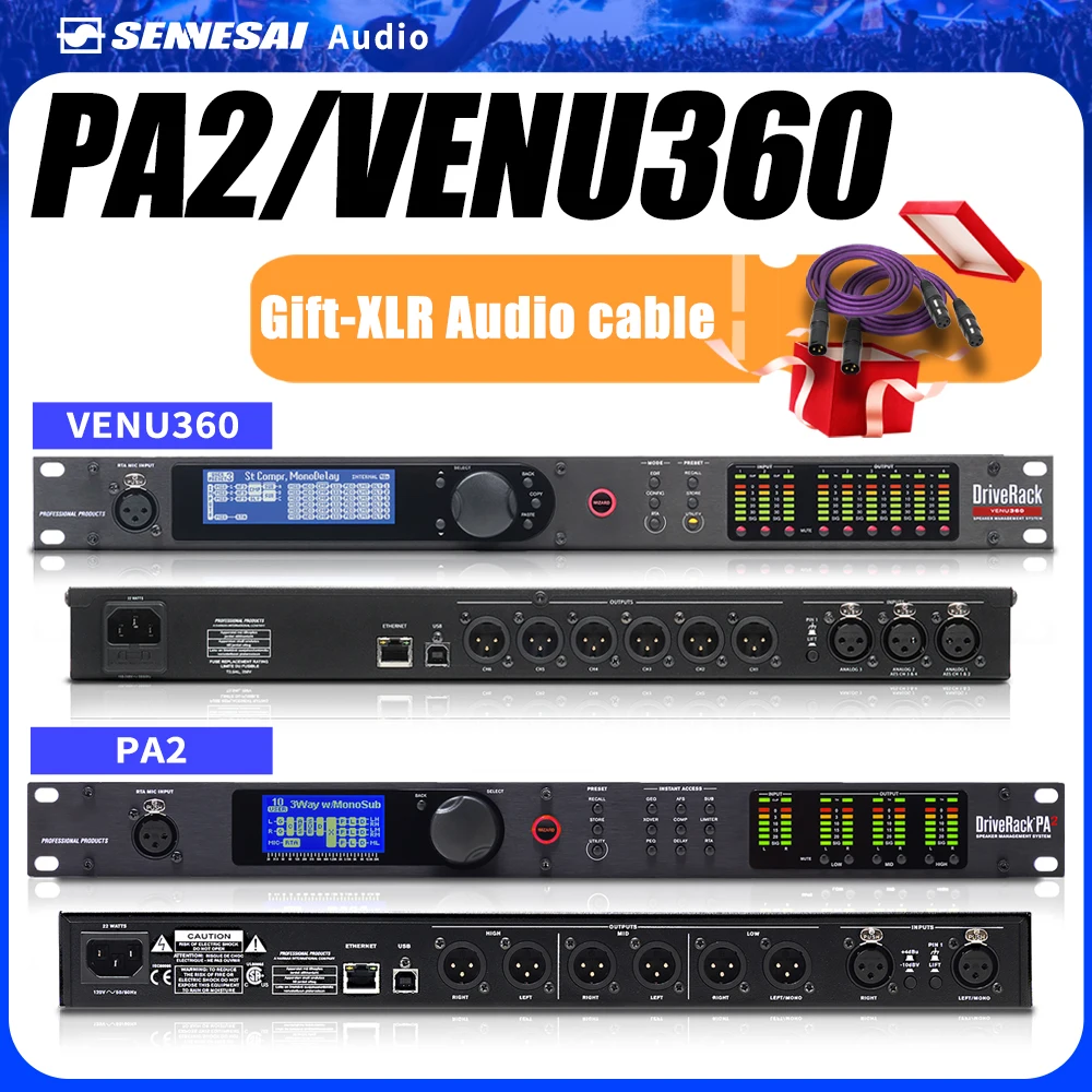 PA2 / Venu360 audio processor of 2 inputs and 6 outputs, original software, professional audio controller, professional speaker