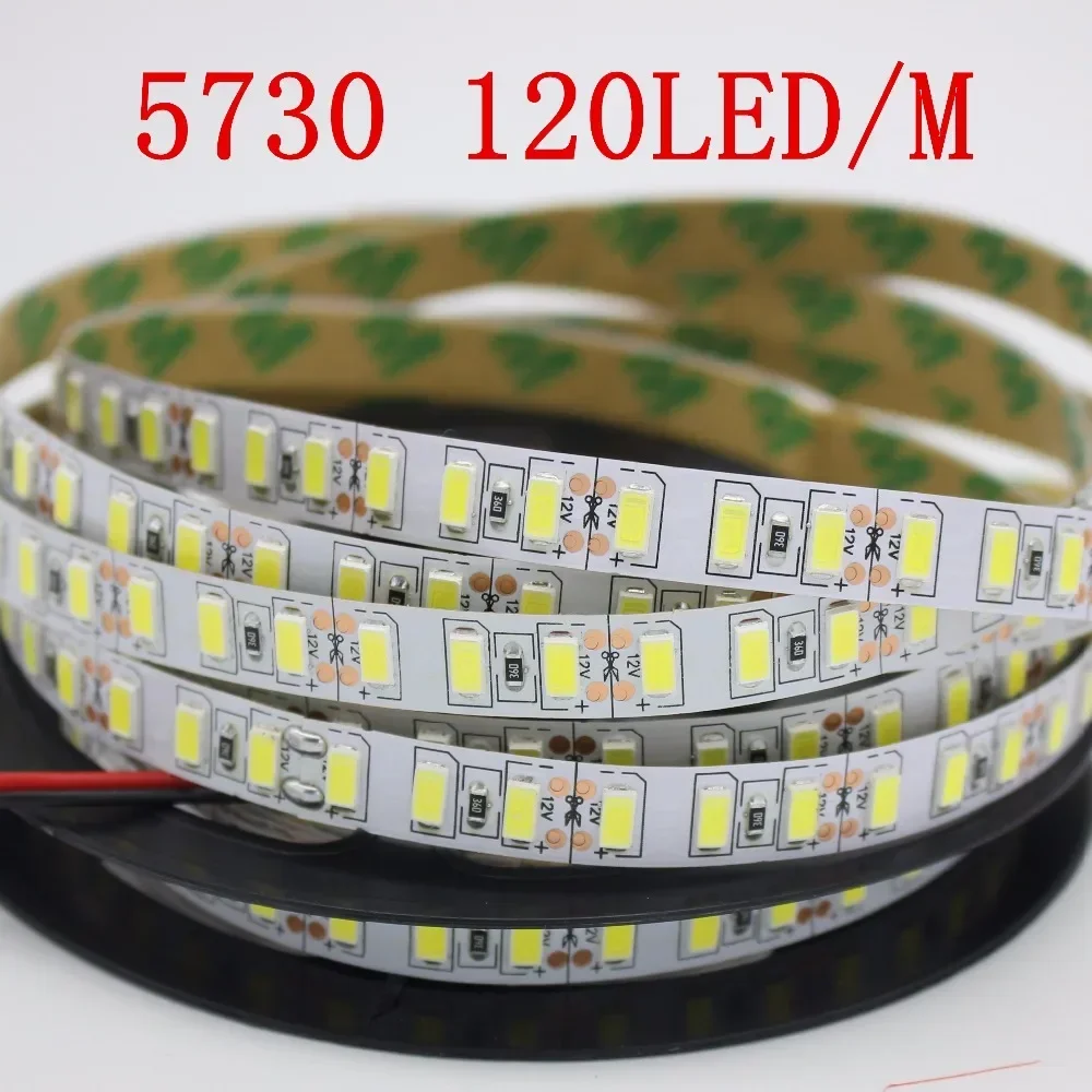 120leds/m 5M led strip SMD 5730 Flexible led tape light SMD 5630 Not waterproof white /warm white 4000K NW DC12V