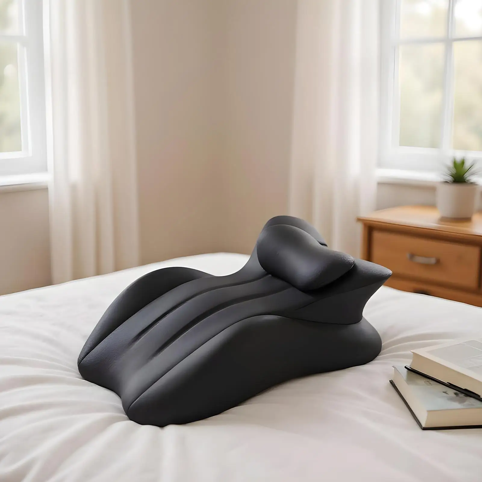 Ergonomisches Memory-Schaum-Kissen – 27° Winkel, Multifunktional Für Paare Und Entspannung (Schwarz)
