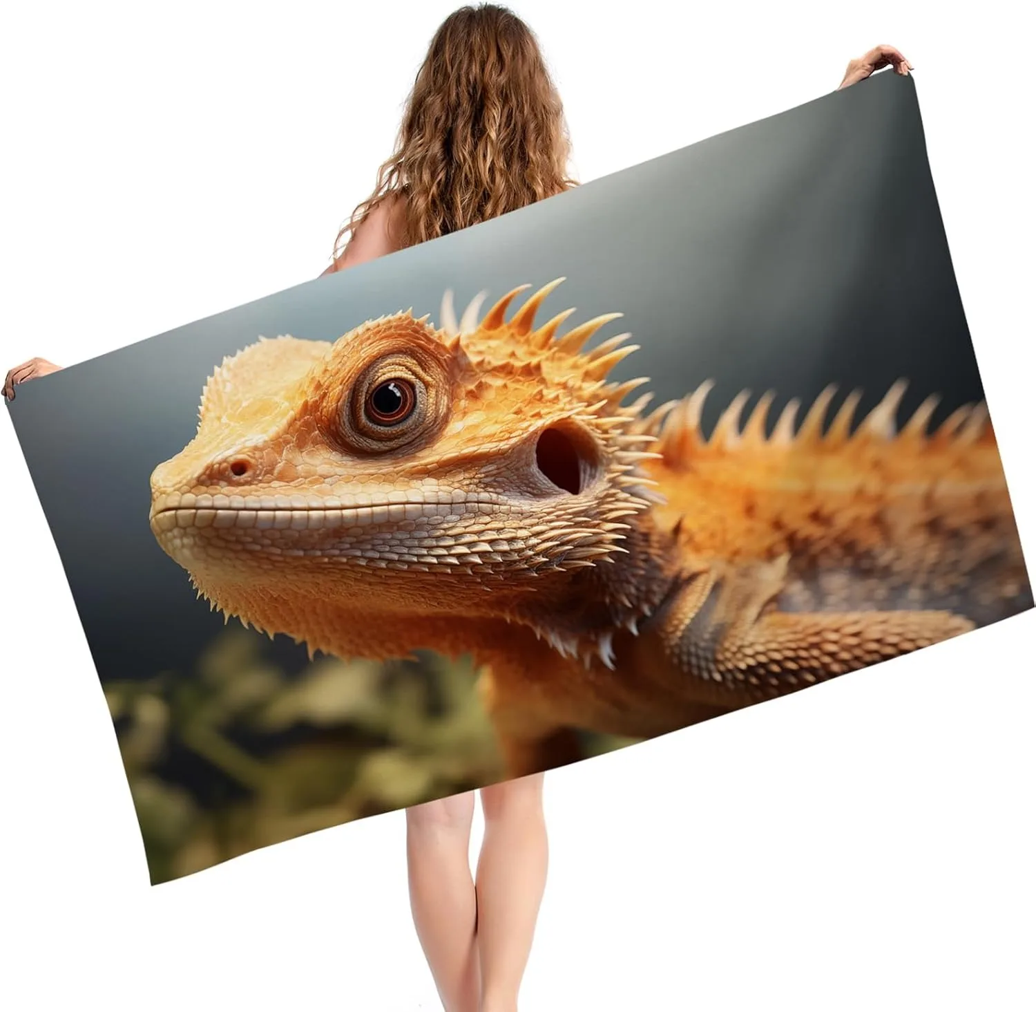 

HD lizard Beach Towel for Family stuffs friends Gifts Quick-Dry Sand free For Bath Yoga Tourism Beach GYM Camping Swimming towel