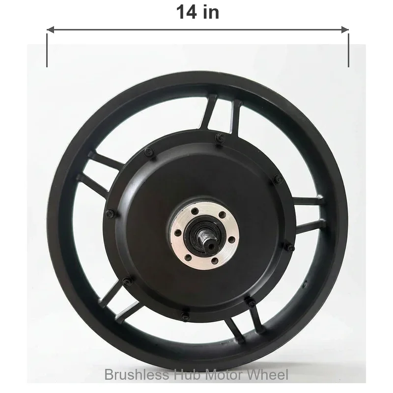 14 Inch 48V 500W Brushless Hub Motor, 60cm Wire, Electric Scooter Wheel Motor Replacement Part