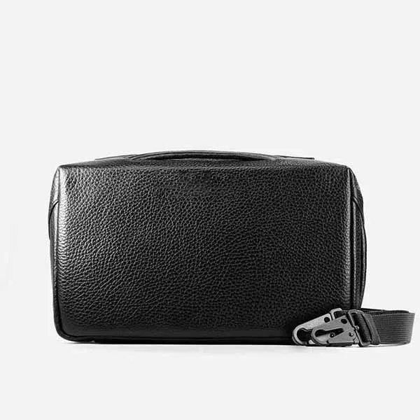 High Quality Man Sling Bag 132 Essential Case Pro Black Granular Texture PU Multi-use as a Organiser Mens Crossbody Bag