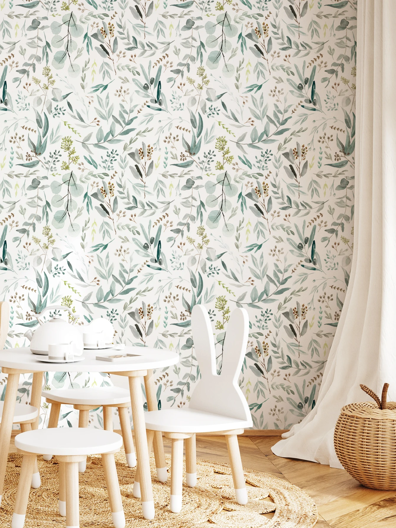 1 Roll Leaf Pattern Design Self-adhesive Decorative Wallpaper Thickened Moisture-resistant Indoor Wall Decorative Stickers