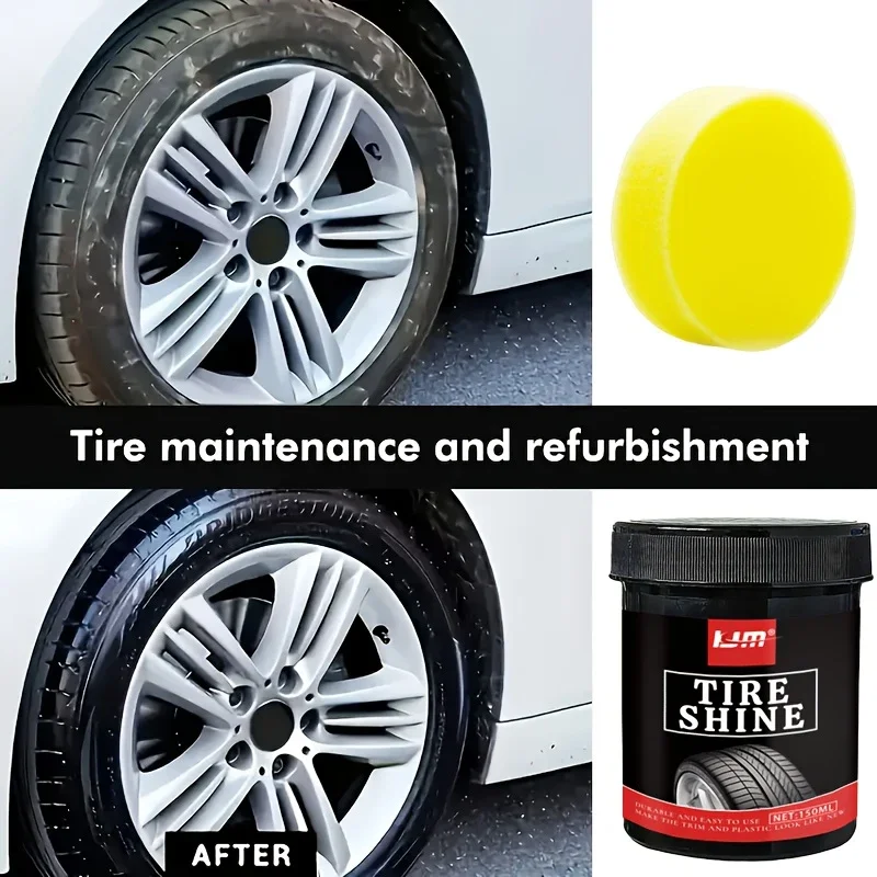 

Усовершенствованный крем для блеска и ухода за шинами, стойкий эффект глянцевого черного цвета — лак для шин и обода / подходит для автомобилей, мотоциклов,