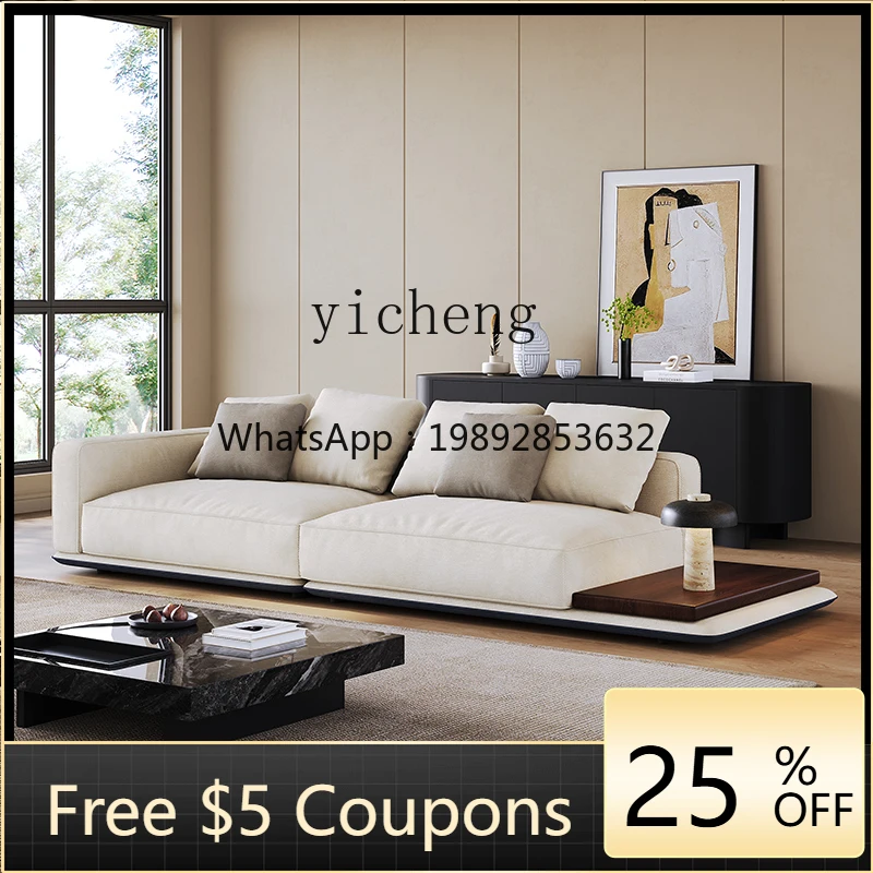 

XLL minimalist living room modern simple straight row cream style fabric sofa