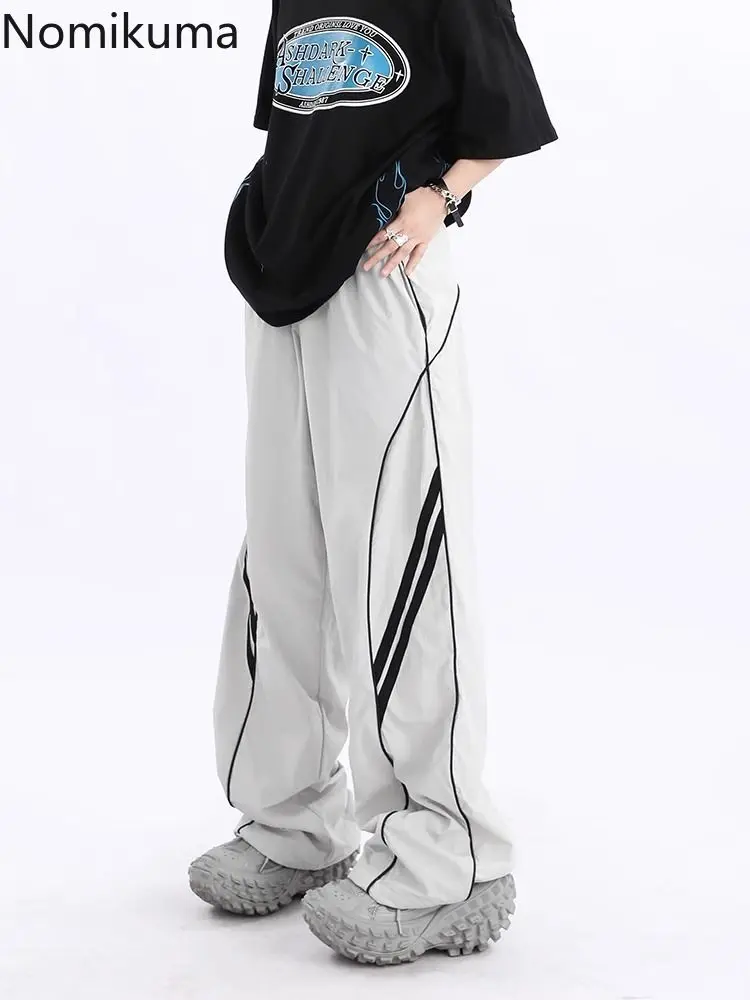 

Streetwear Women Y2k Wide Leg Pants Vintage Chic Joggers High Waist Straight Trousers Casual Drawstring Joggers Pantalon Femme