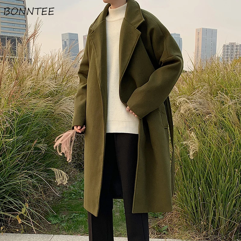 

Мужские шерстяные пальто: однотонные, повседневные, в уличном стиле, простые, в стиле Харадзюку, корейский стиль, шикарные, крутые, универсальные, трендовые, свободные, классические, дизайнерские, толстые