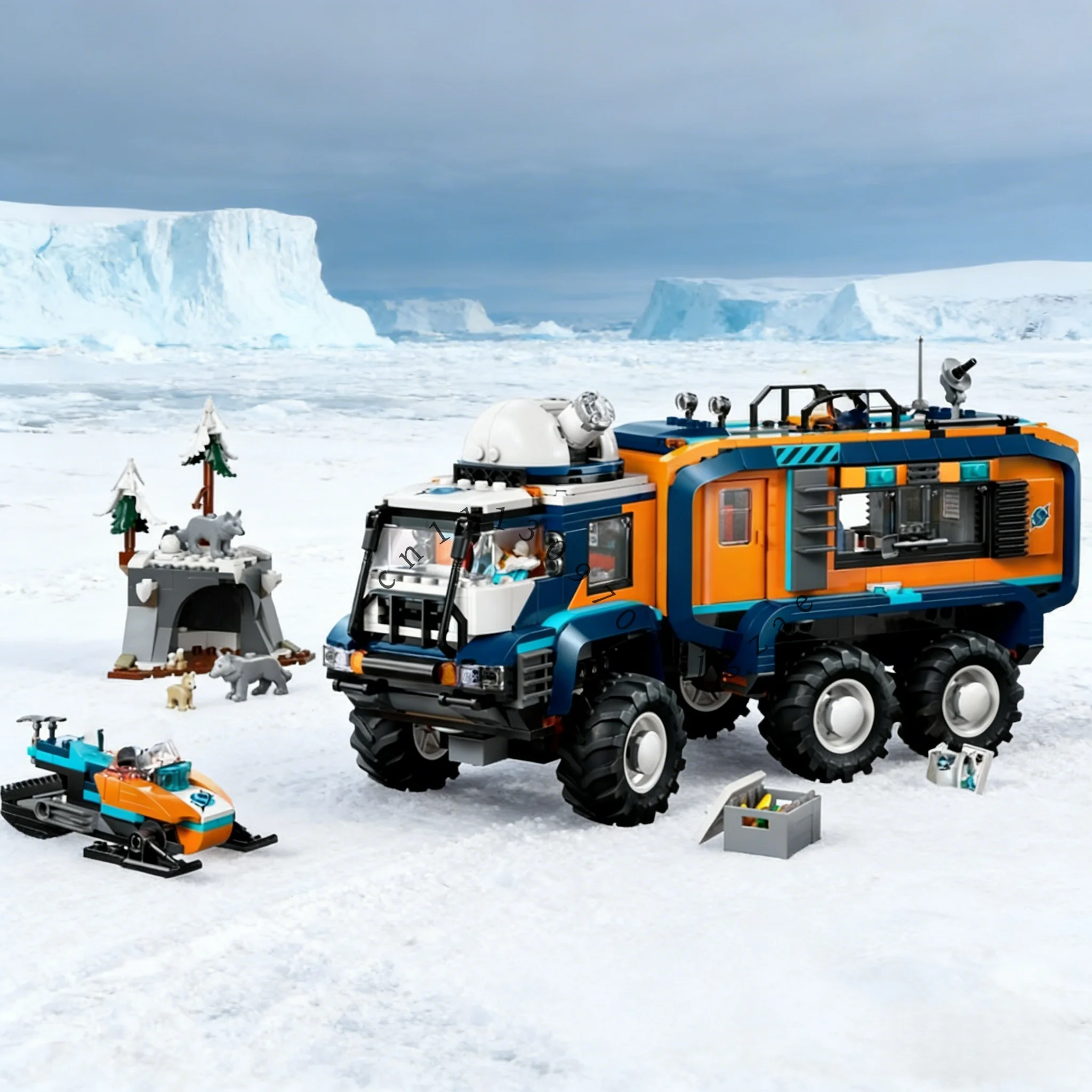 

MOC Products City Series Polar Adventure Experiment Truck Building Blocks Birthday Christmas Toy Assembly Creative Gift