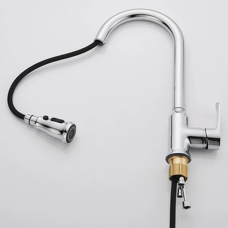 

Латунный выдвижной кухонный смеситель для раковины, универсальный, с функцией поворота, для горячей и холодной воды, бытовой, для овощной мойки, в стиле пагода