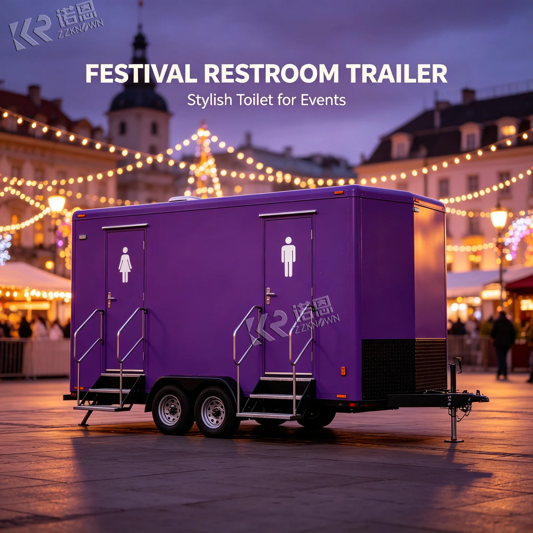 Luxury Modern Steel Sandwich Panel Portable Toilet Trailer VIP Mobile Restroom Eco-Friendly Durable Outdoor Bathroom Use